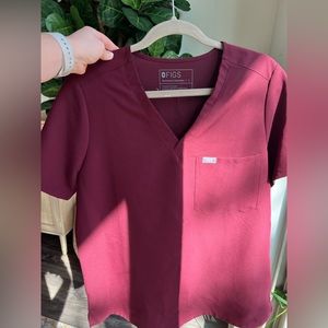 Figs Burgundy Catarina Top